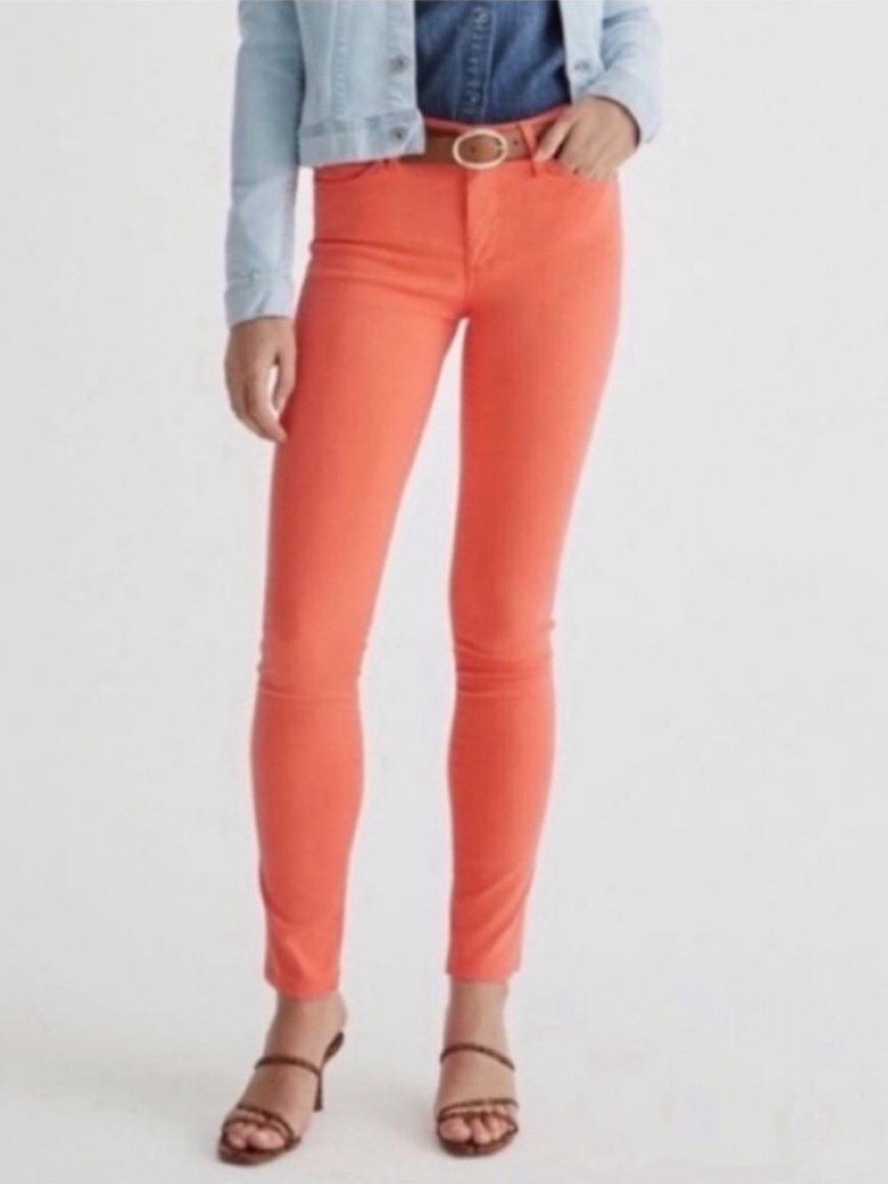 AG Adriano Goldschmied Prima Cigarette Crop pants in coral size 25